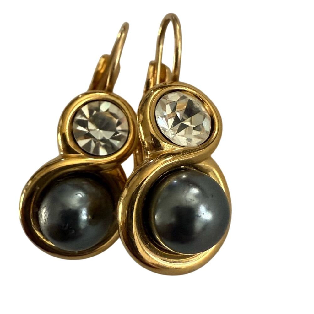 Joan River Gold Tone Drop Earrings
